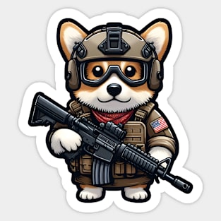 Tactical Corgi Sticker